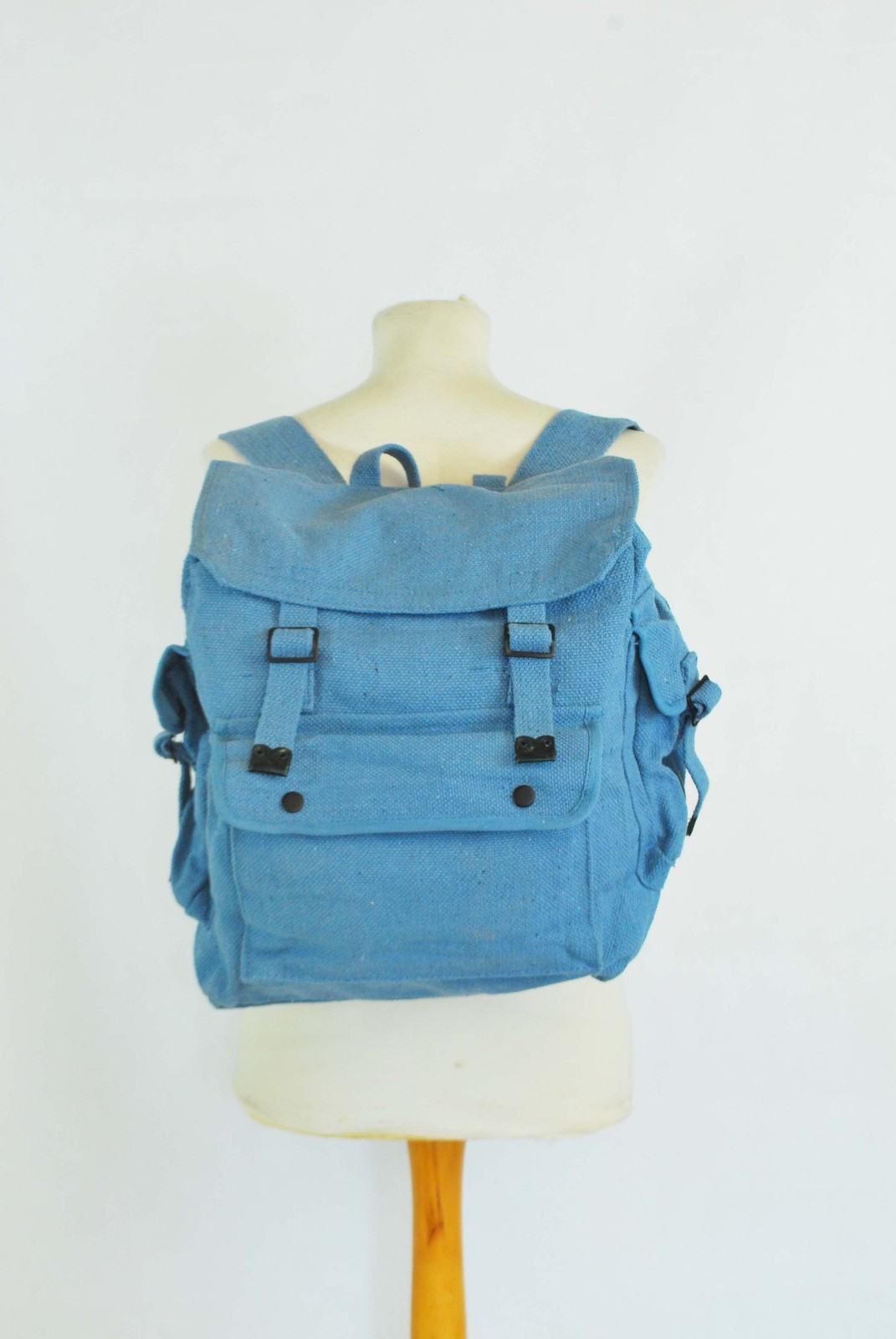 Large Strong Canvas Rucksack/Backpack Laptop Satchel Bag Blue/Yellow/Green/Black
