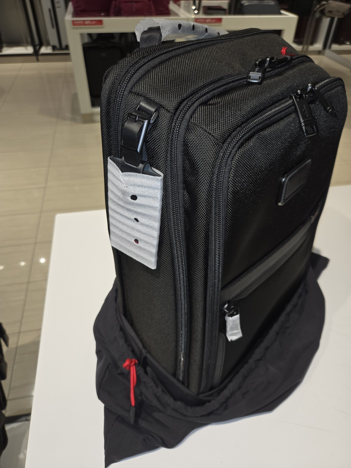 NWT TUMI ALPHA Blk Ballistic Nylon Slim Backpack+Red Pouch+Organizer Travel Tote