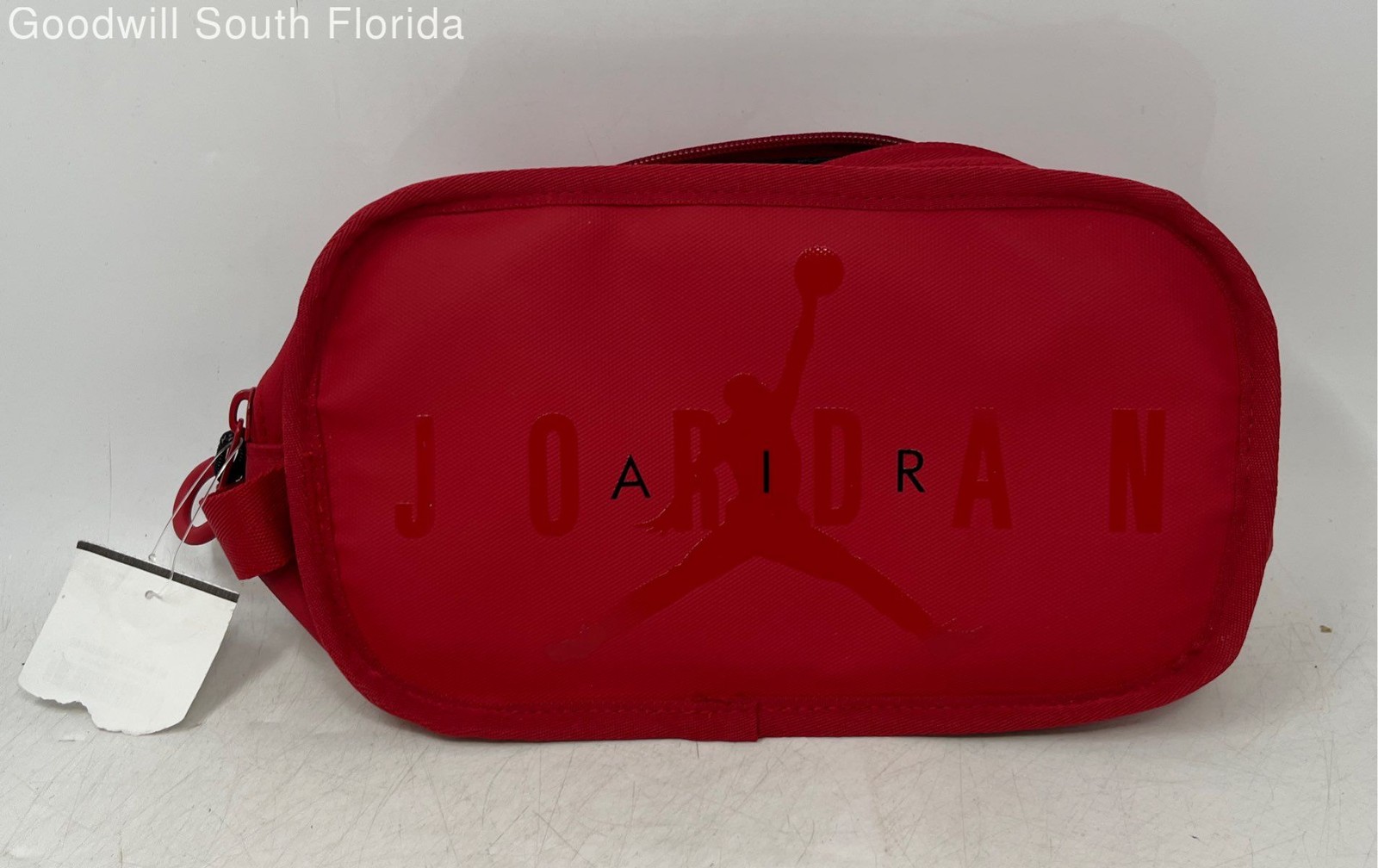 Air Jordan Unisex Red Logo Print Inner Pocket Zipper Travel Clutch Bag With Tags