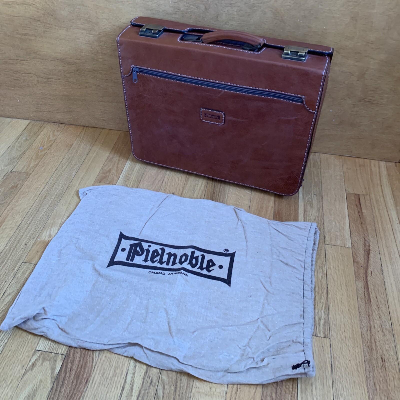 Vintage Pielnoble Leather Business Briefcase Messenger Bag RARE Made in Spain