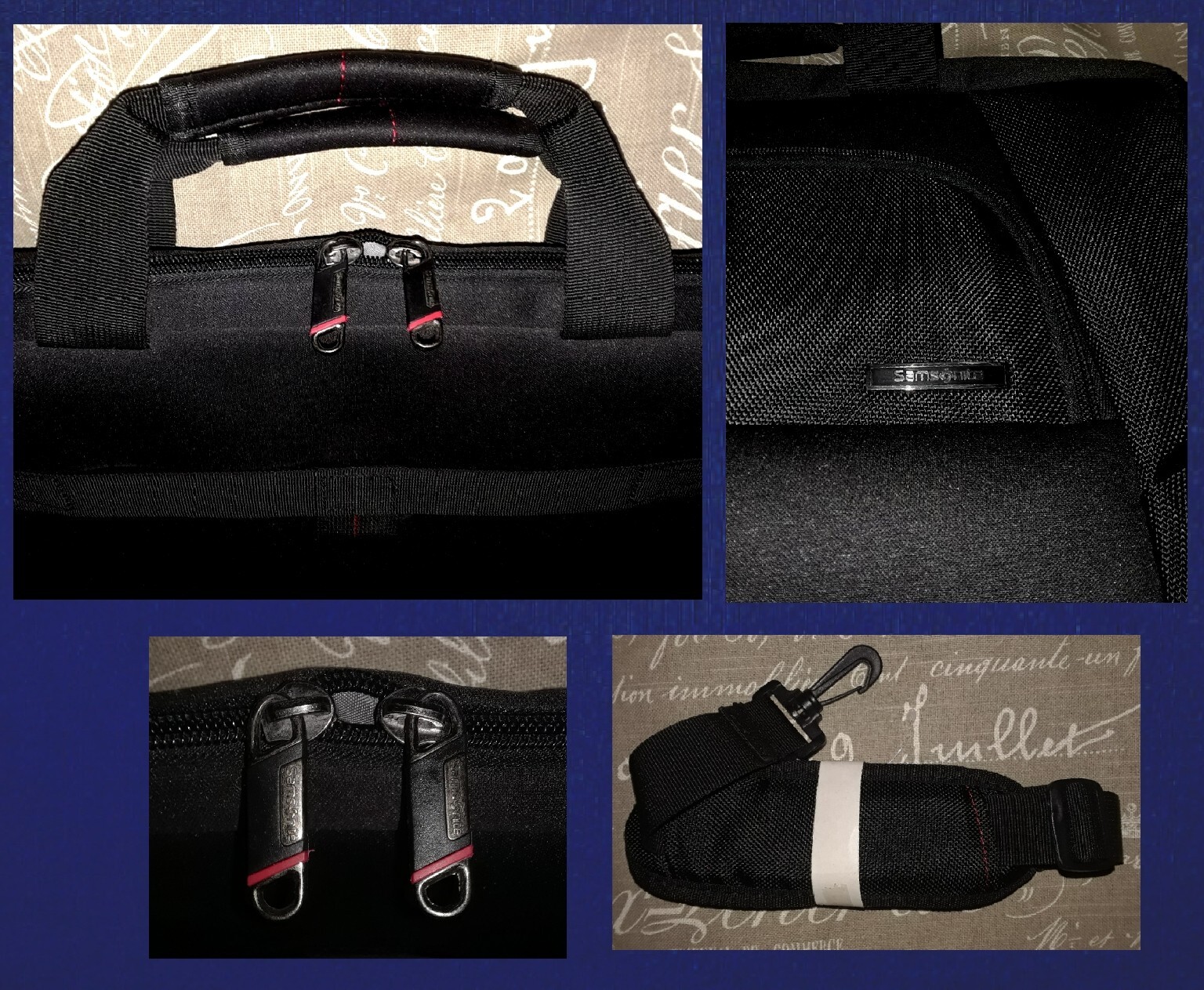 SAMSONITE XENON 2 Black Lightweight Nylon Messenger Crossbody Laptop Padded Bag