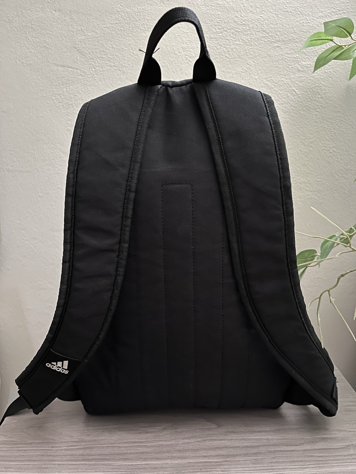 Adidas Black White 3-Stripes Backpack Bookbag School Laptop Travel Bag