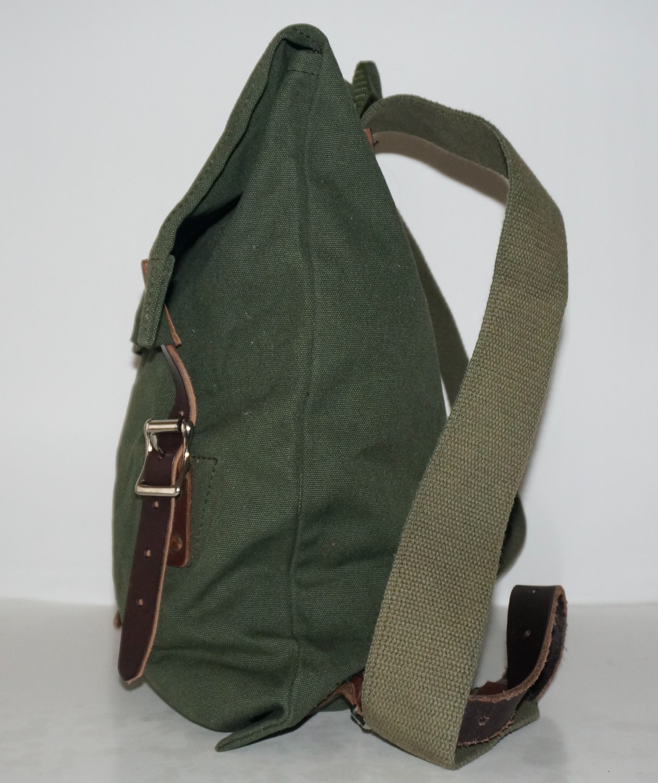 DULUTH PACK Juniper Green Canvas & Brown Leather SCOUT Backpack 16×14