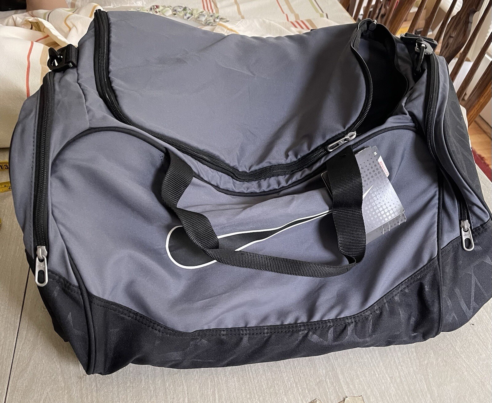 NWT Nike grey & Black Duffle Bag Bo Jackson 2013 Give Me Chance Foundation Logo