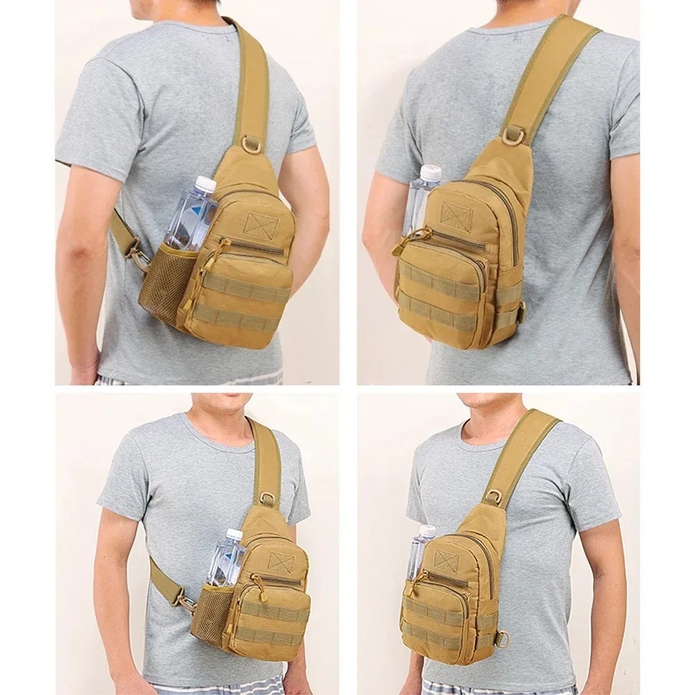 Mens Backpack Tactical Sling Shoulder Bag Molle Travel Chest Pack Outdoor Hiking