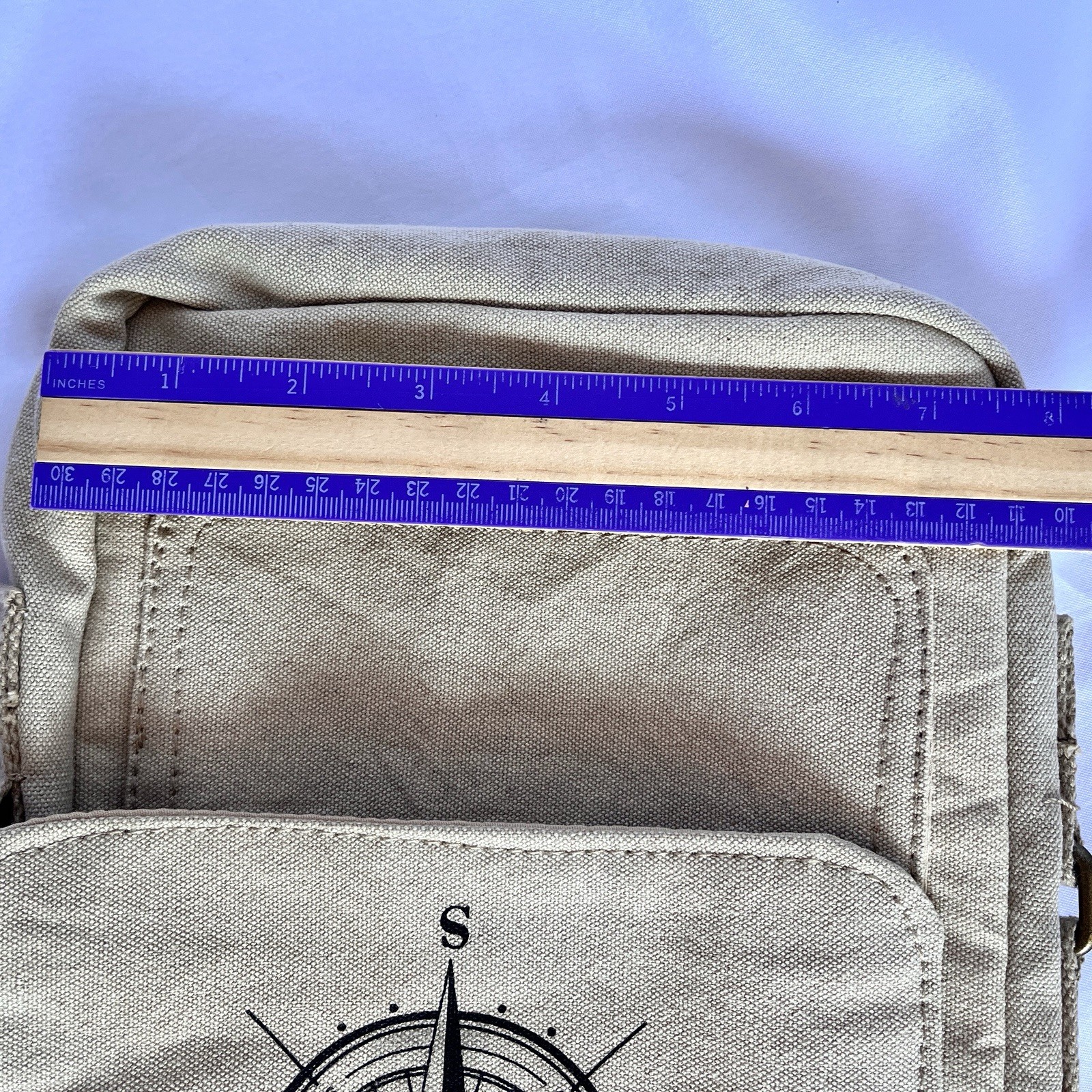 Rothco Washed Canvas Messenger Bag Compass Rose Map Organizer Shoulder 7″x12″x3″