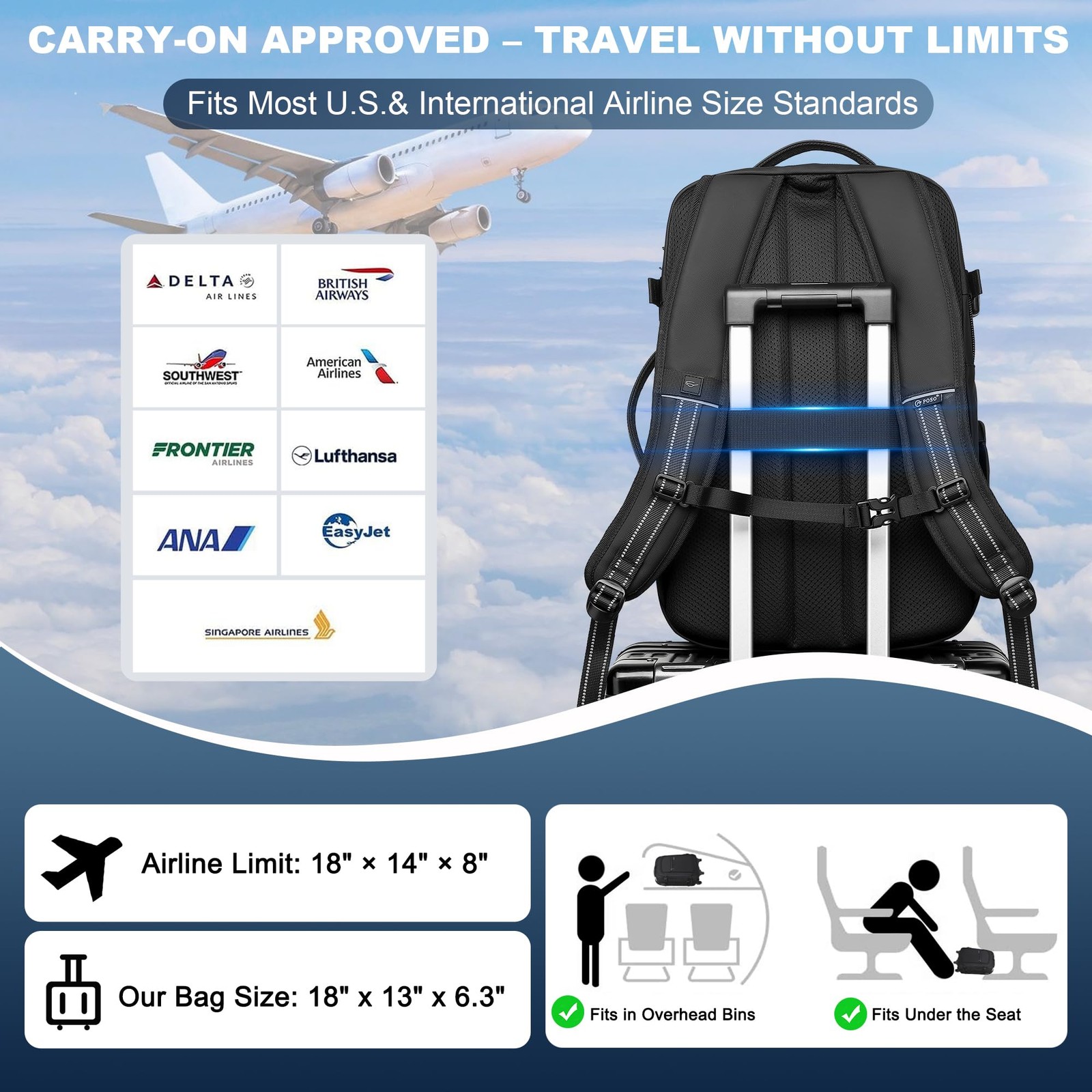 Vacuum Backpack Travel – Expandable Compression Carry On Backpack with Vacuum…