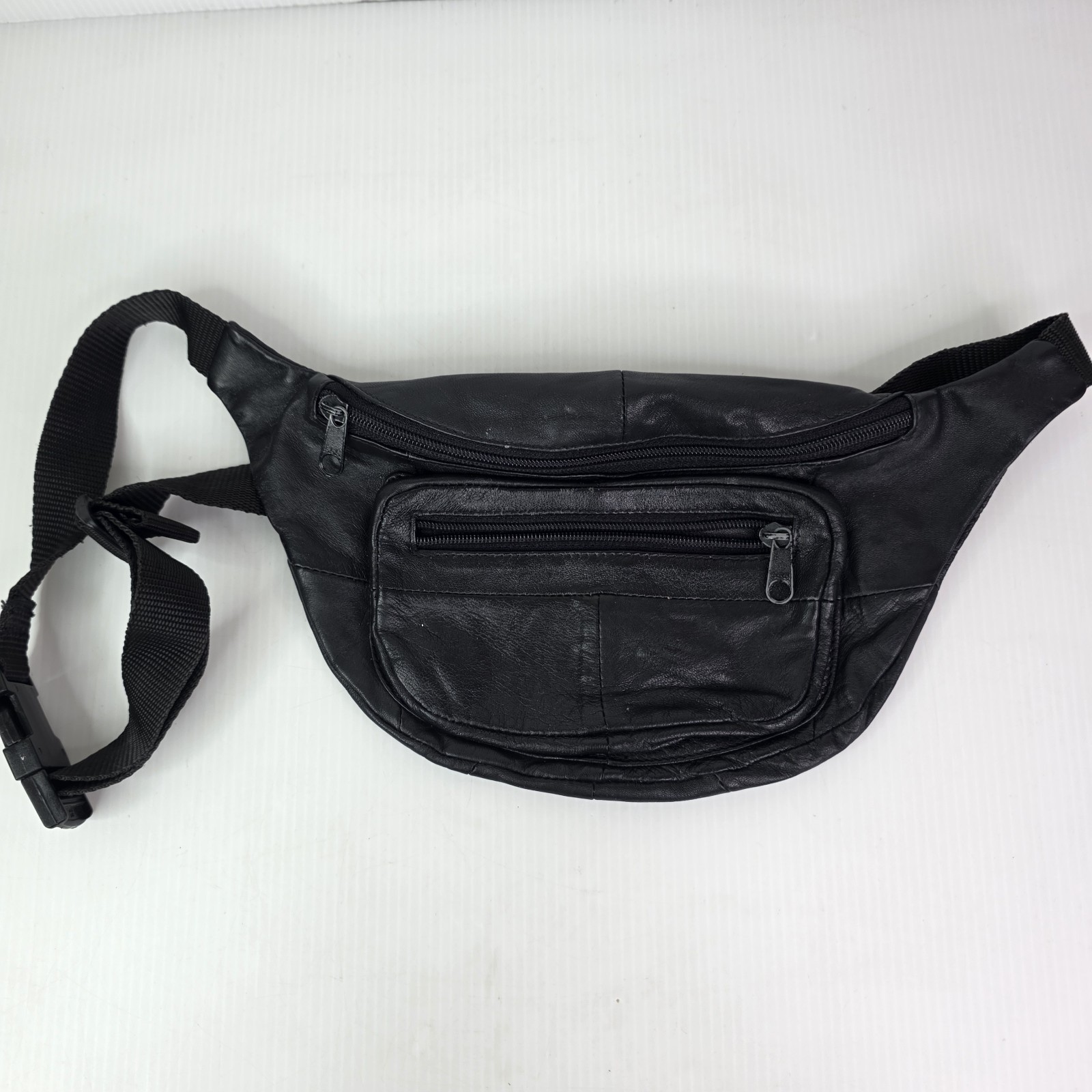Genuine Leather Fanny Pack Black Made in India