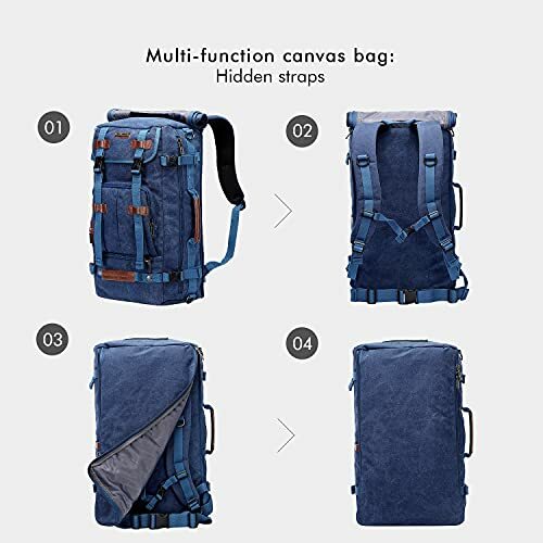 Canvas Backpack Vintage Travel Backpack Large Laptop 22″ (Classic Blue, Canvas)