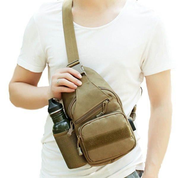 Men Backpack Molle Tactical Sling Chest Pack Shoulder Bag Outdoor Hiking Travel