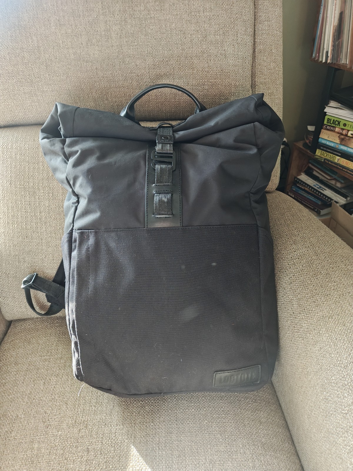 Loctote Onyx Backpack – Black | Anti-Theft Lockable Roll-Top Travel Backpack