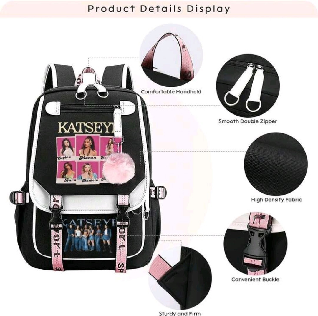 Katseye Backpack Outdoor Travel Backpack Double Shoulder Bag Daypack School Bag