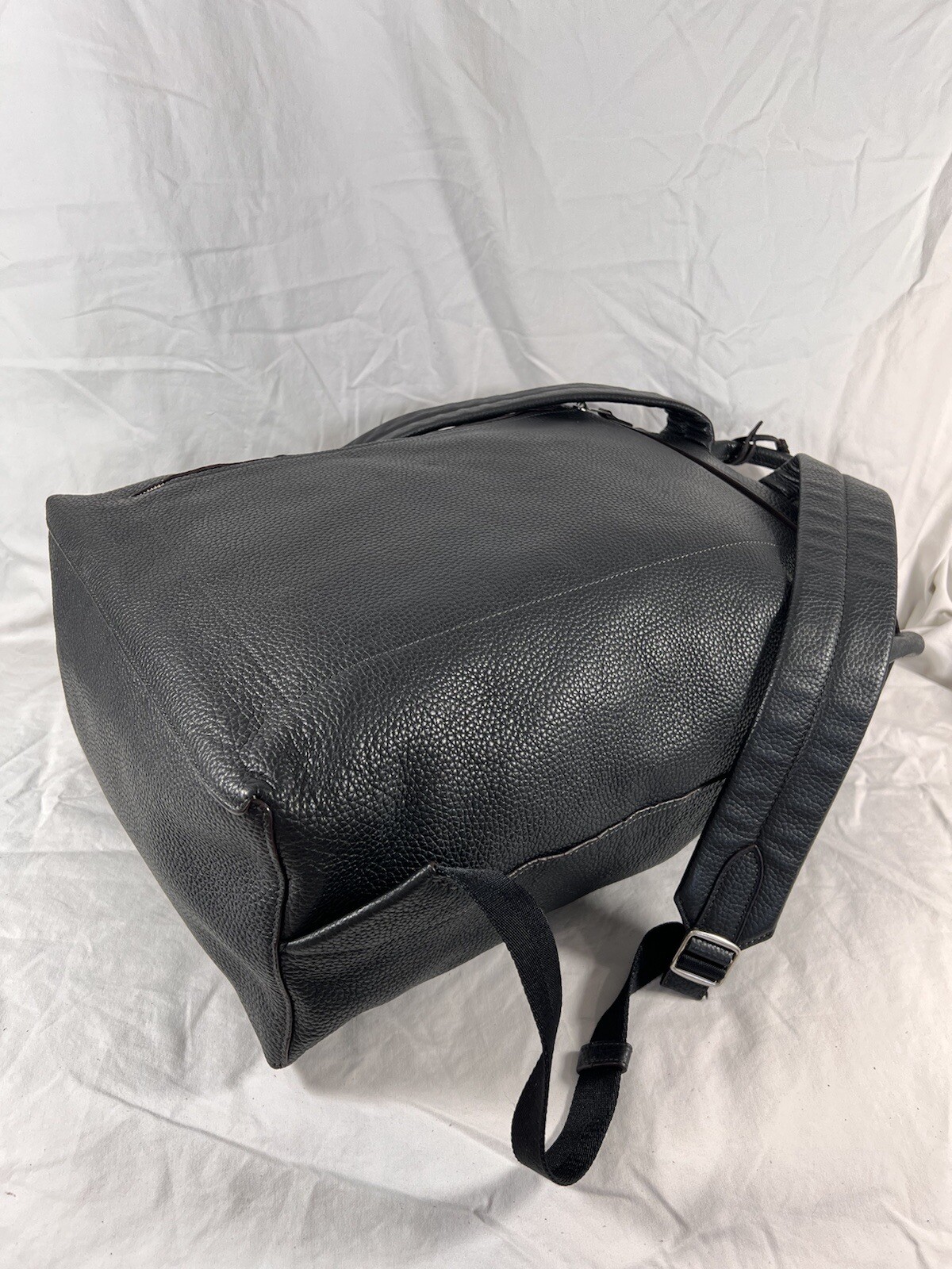 COACH Black Leather Drawstring Buckle XL Backpack Bag E1593 72005