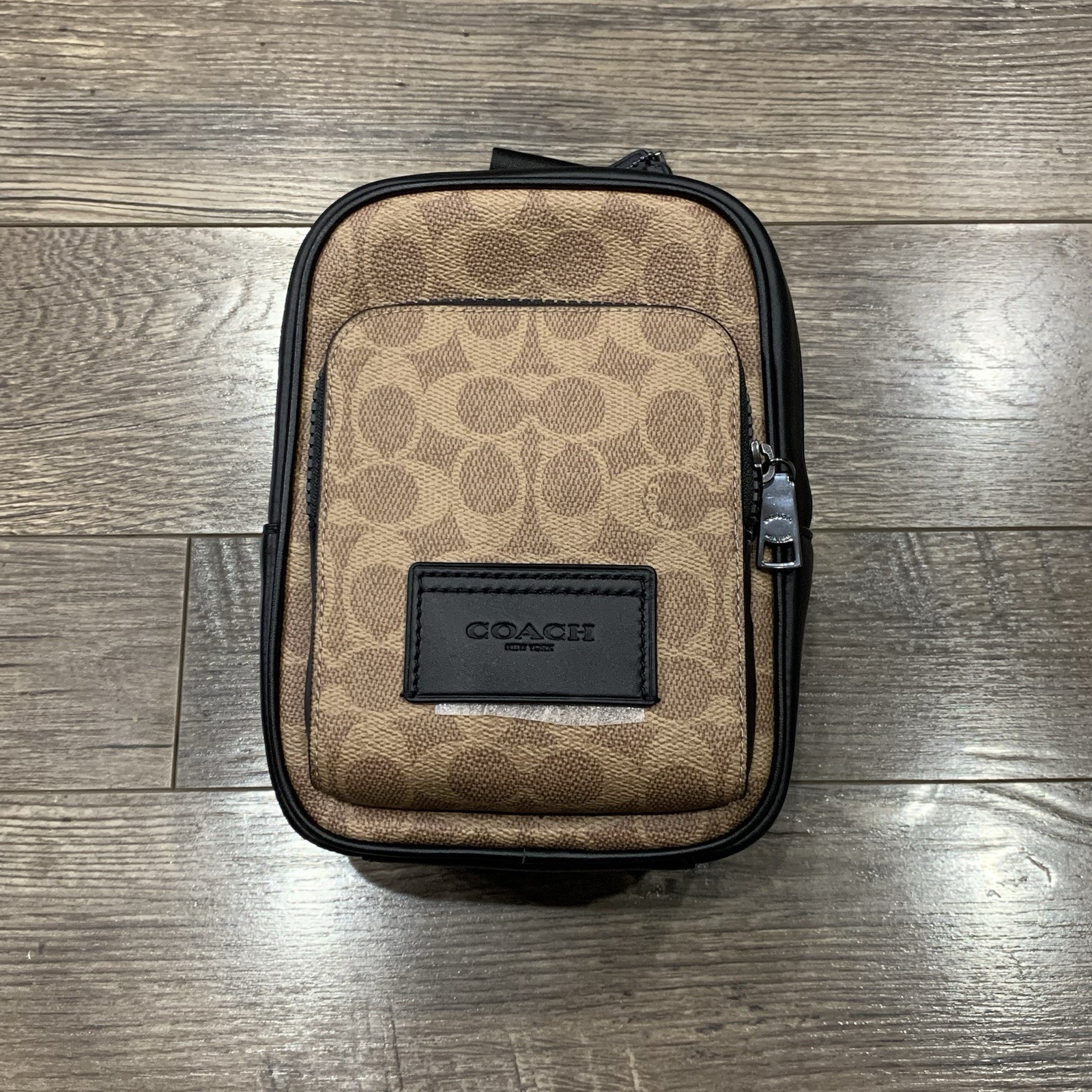 Coach Racer Sling Pack in Signature Canvas & Leather CV763 | Tan Black — New