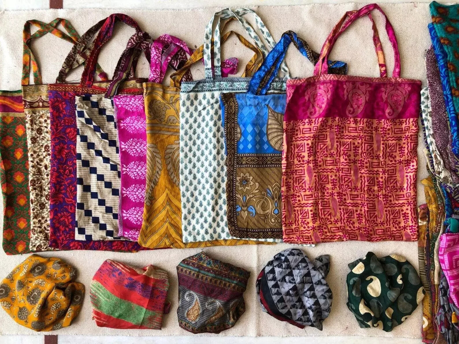 Eco-Friendly Silk Tote Bag Reusable Shopper & Carry Sustainable Reselling Bags