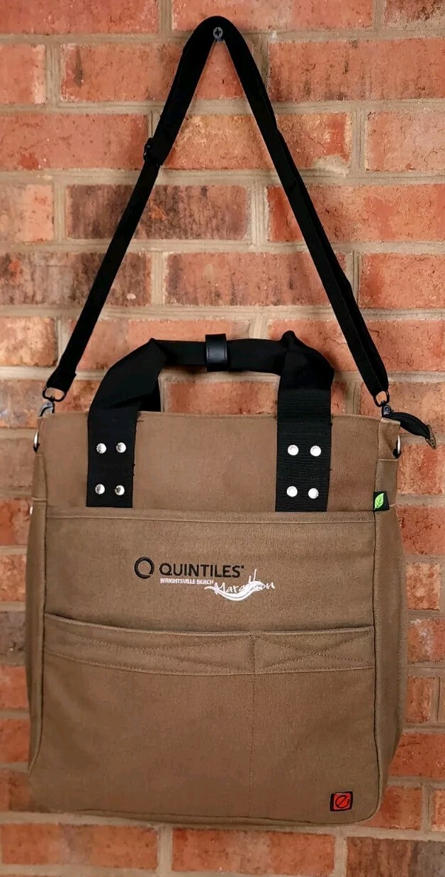 ebags Green Product Wrightsville Beach Marathon Brown Canvas Tote Bag