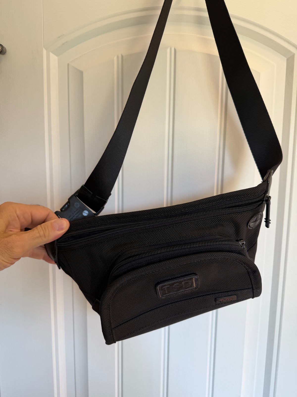 TUMI Black Ballistic Nylon Waist Bag Fanny Pack