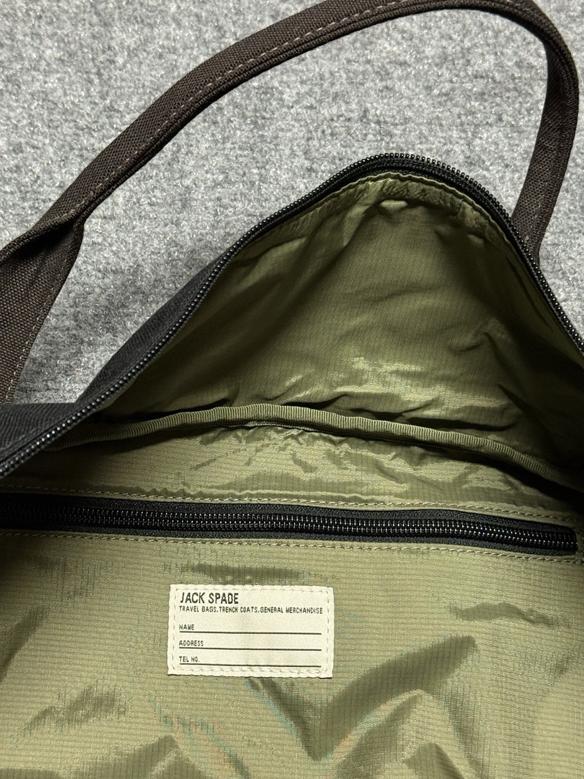 Jack Spade Duffle Bag Black Overnight Weekend Canvas Luggage Greene St