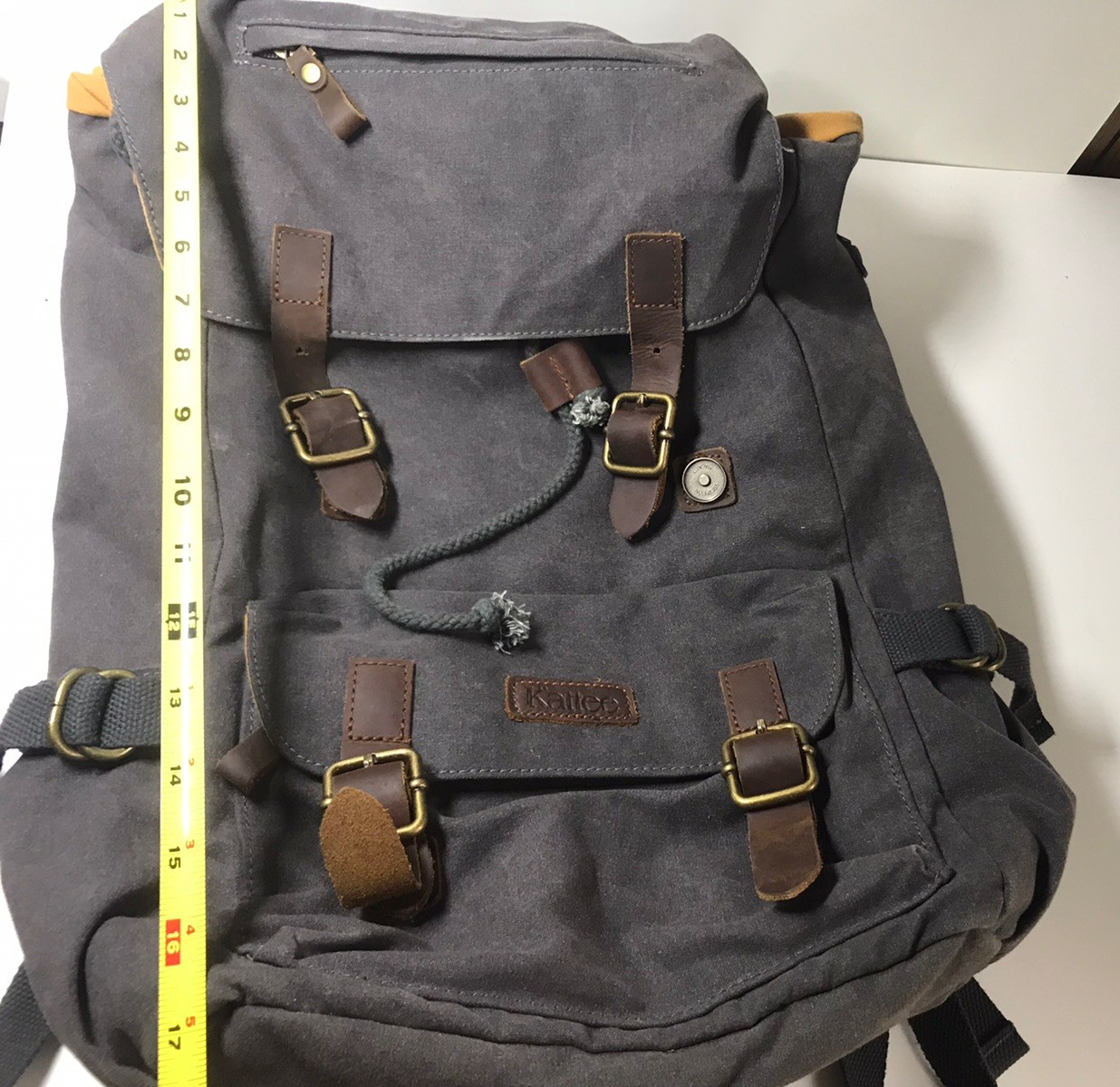 Kattee Unisex Canvas Backpack Large Bag Travel Rucksack Laptop Bag Gray