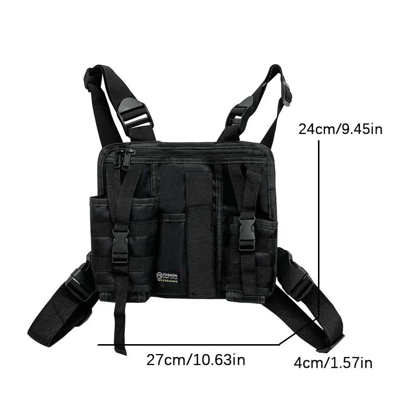 1pcs/set Men’s High-Density Nylon Tactical Vest Bag with Multiple Compartments C