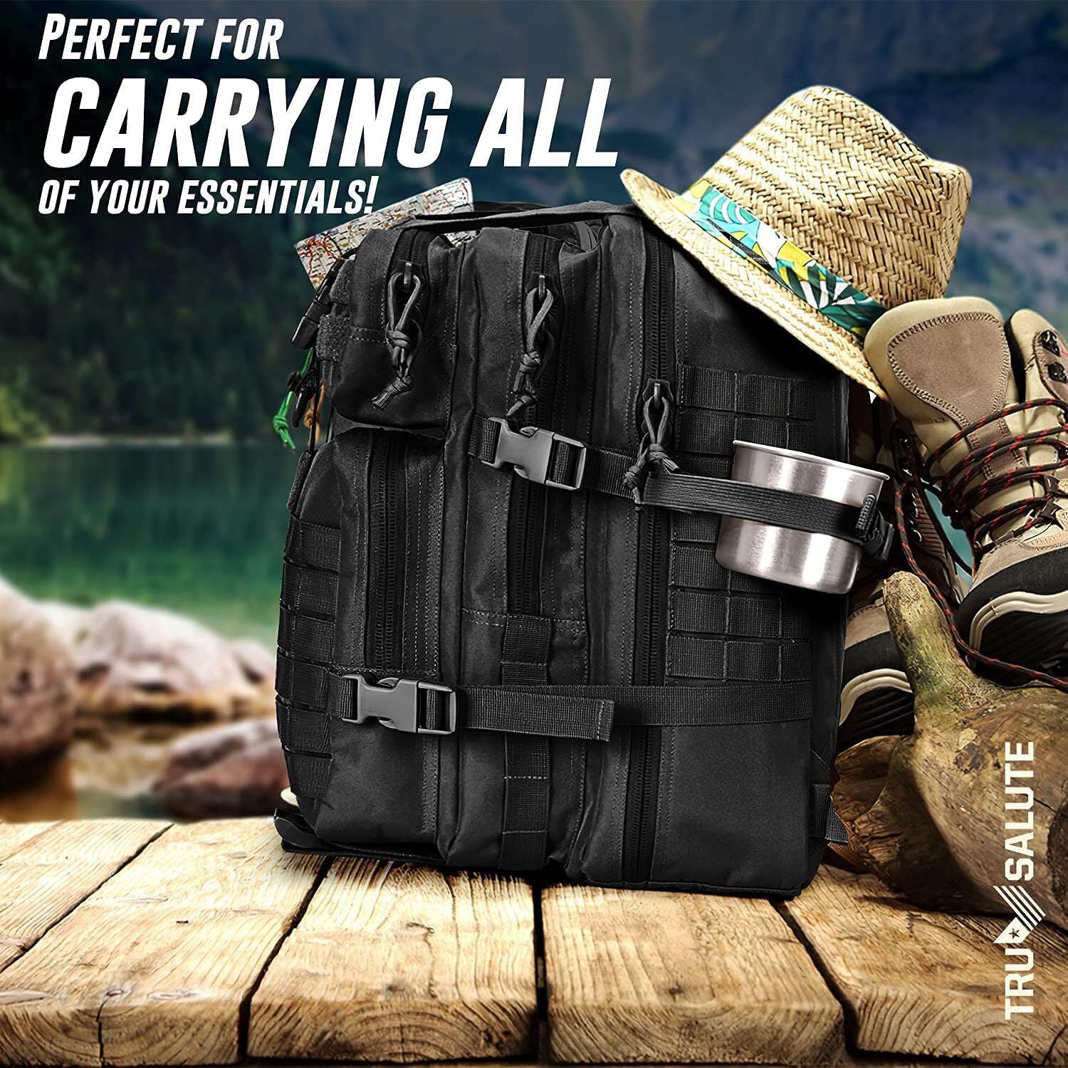 45L Military Tactical Backpack Large Army Men 3 Day Assault Pack Molle Rucksack