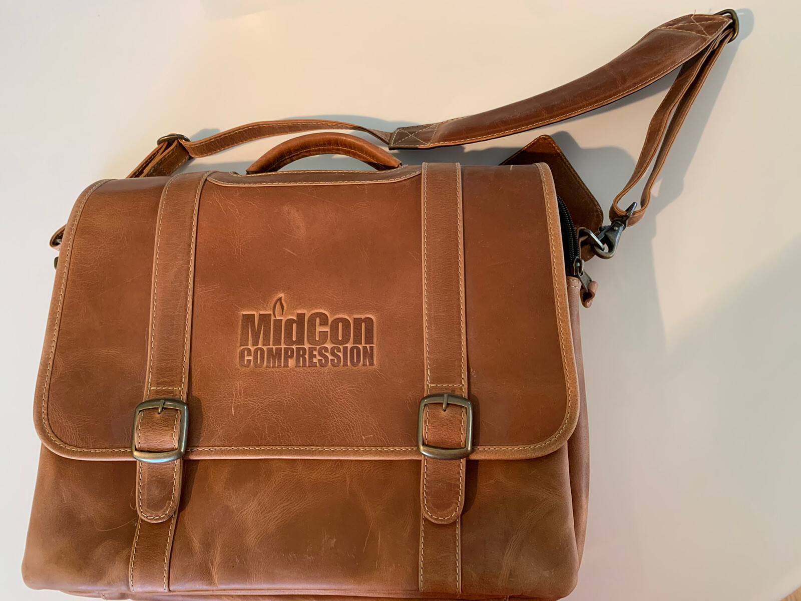 CANYON OUTBACK Leather Goods Laptop Organizer Messenger Bag Tan Leather CS226-26