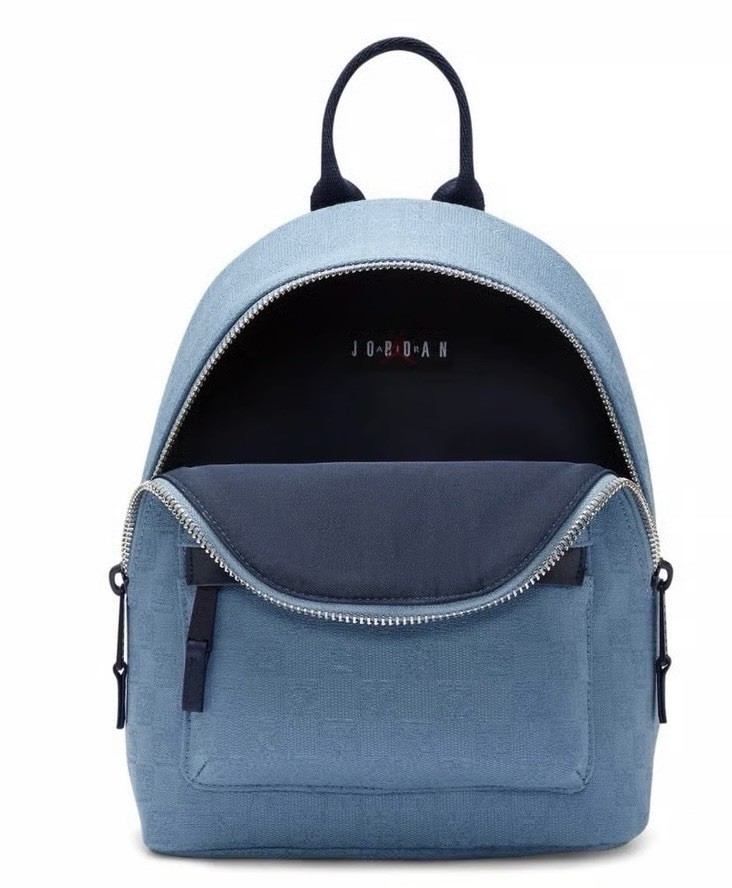 Nike Jordan Monogram Mini Backpack, Chambray Blue Bag, Travel Carry On Purse