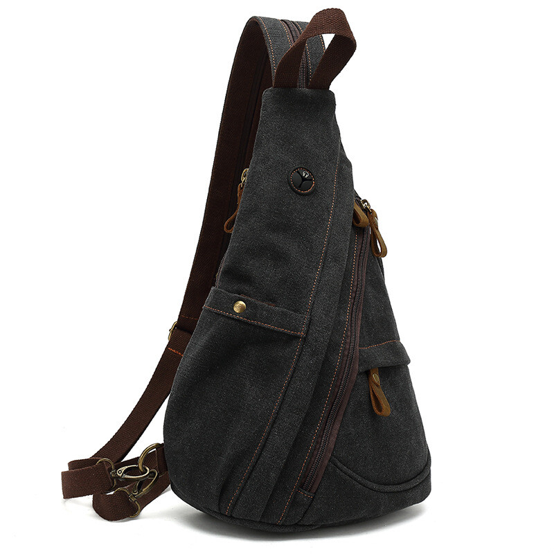 Augur Canvas Crossbody Men Military Shoulder Travel Chest Sling Hiking Bag