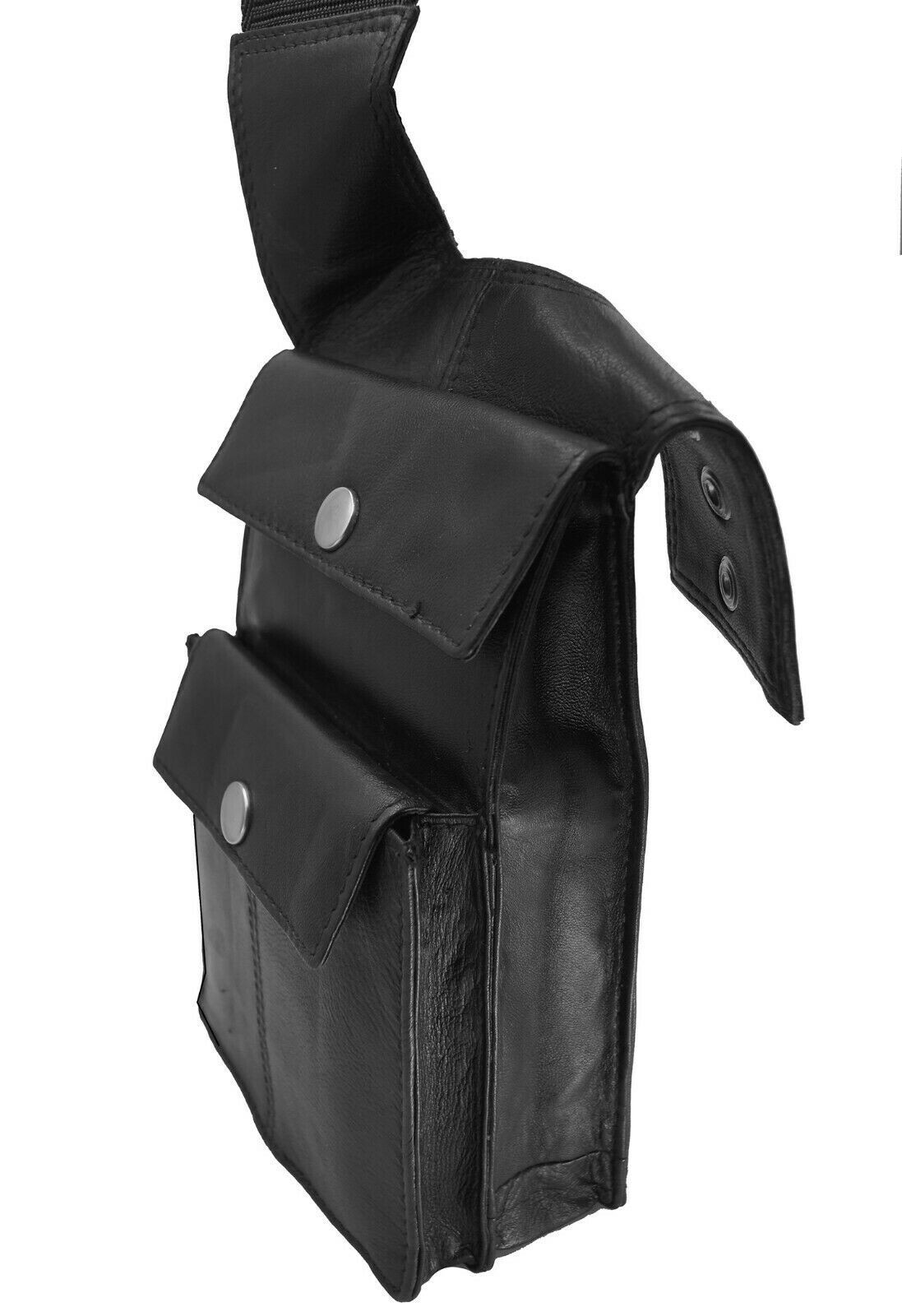 Black Leather Anti-Theft Hidden Underarm Shoulder Bag Phone Pouch Wallet Holster
