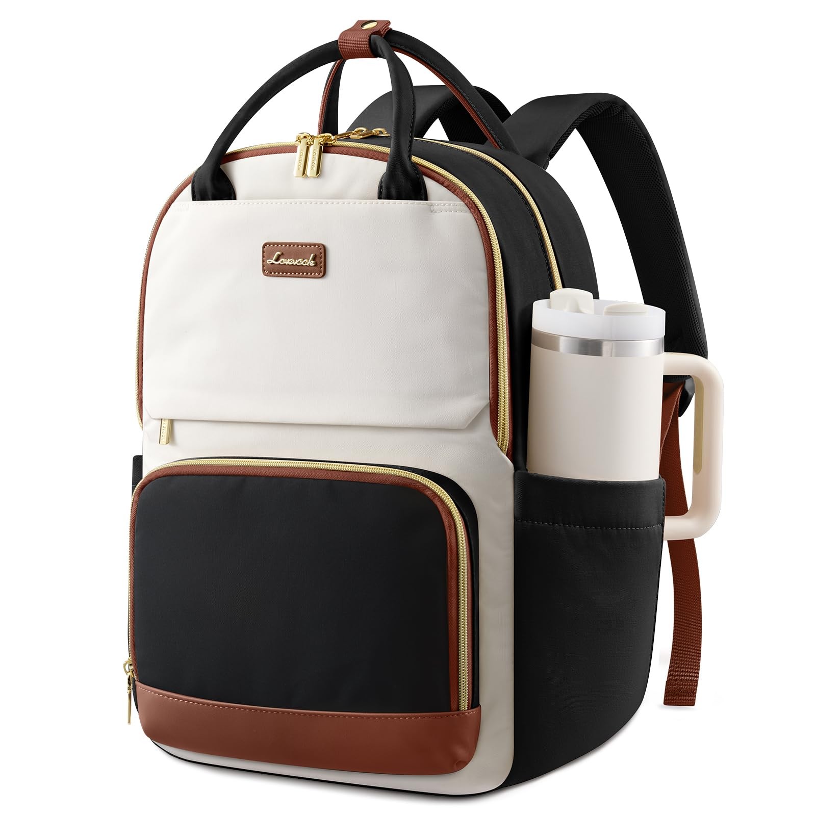 Laptop Backpack for with Giant Tumbler Holder Pocket, 15.6 inch Travel Work B…