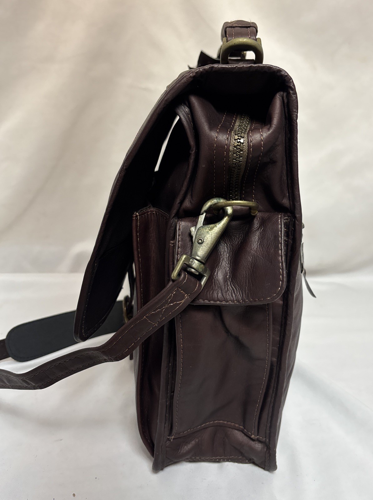 NOS AntiguA W.K Leathers 736 Brown Leather Shoulder Bag Purse Luggage Colombia