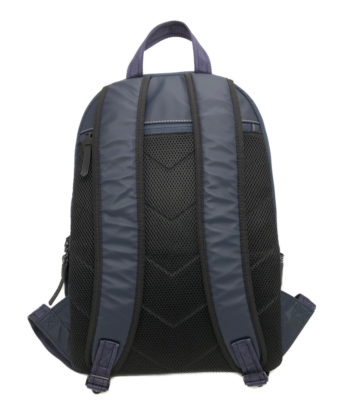 DIESEL Navy Polyurethane Backpack Men Zip Pockets Auth