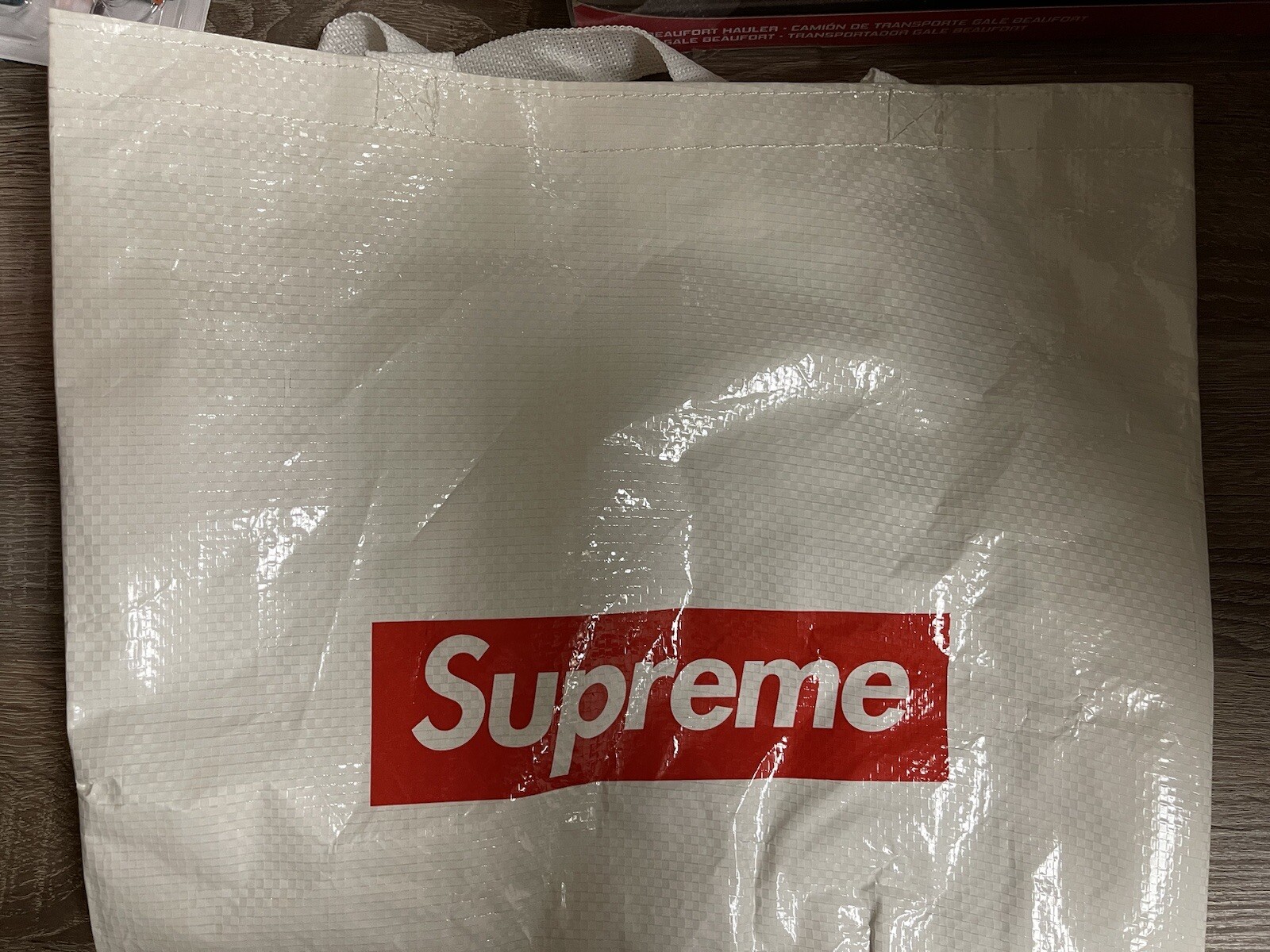 Supreme Polypropylene Tote/Shopping Bag & 2 Skateboard/Bumper Sticker Lot of 3