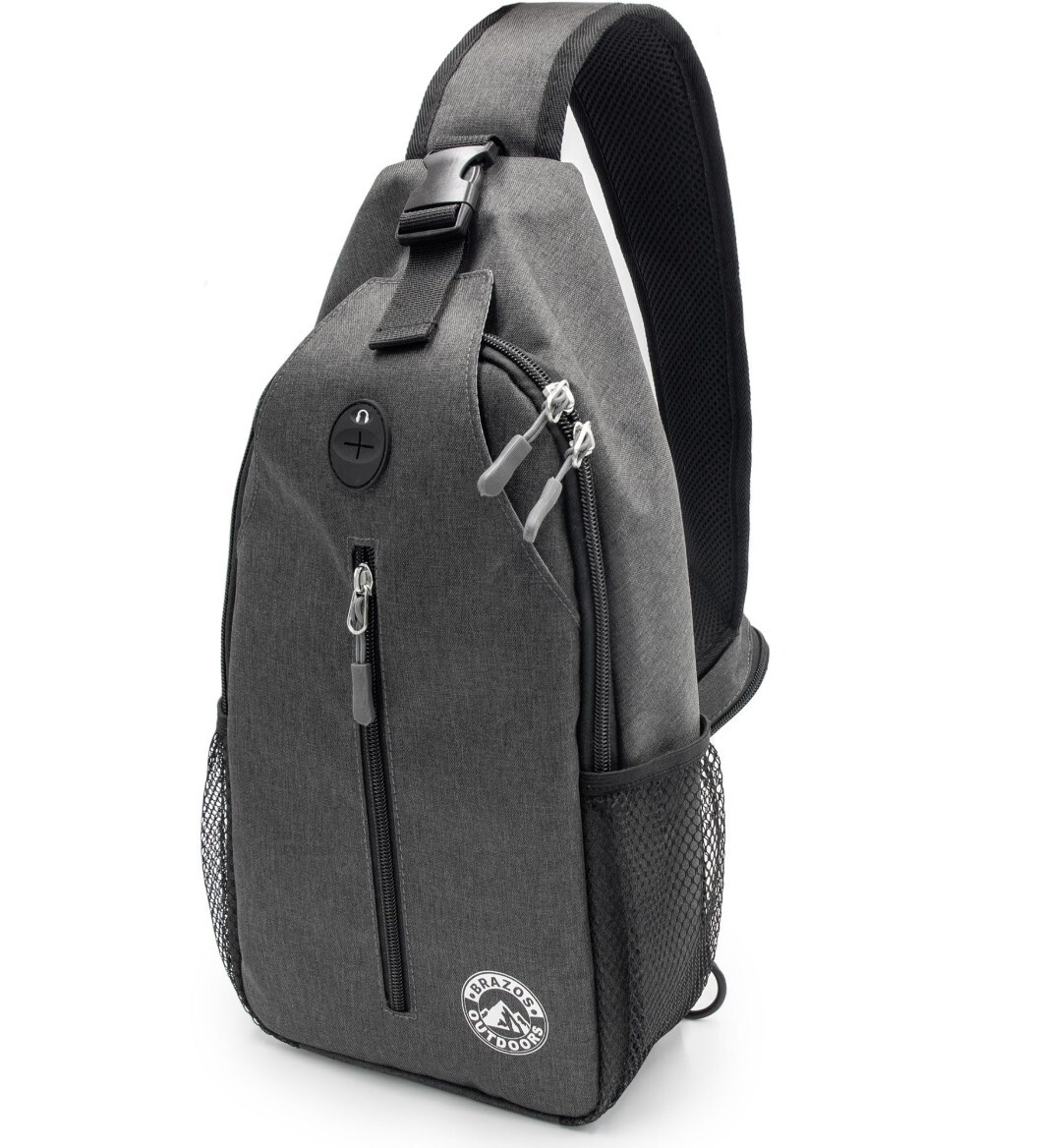 Crossbody Sling Hiking Daypack 6-Pocket Design,Removable Phone Compartment