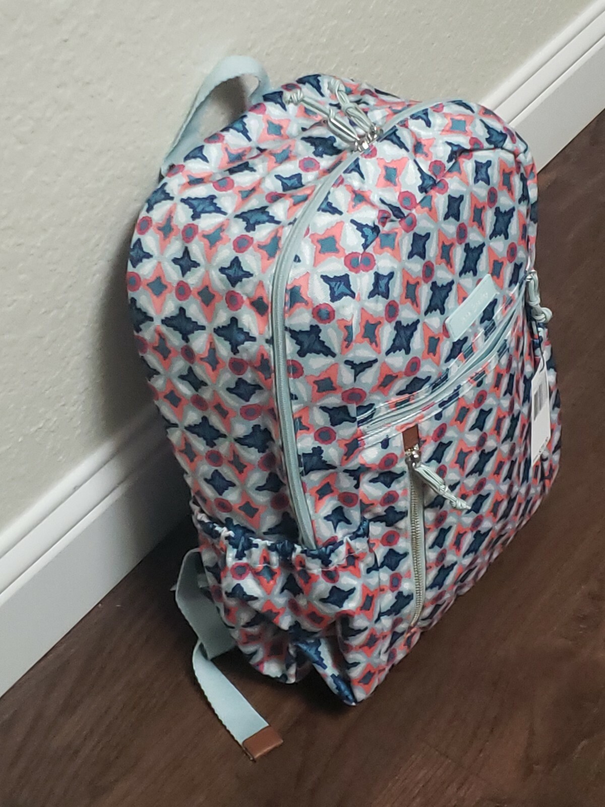 Vera Bradley Lighten up Study Hall Backpack, Water Geo