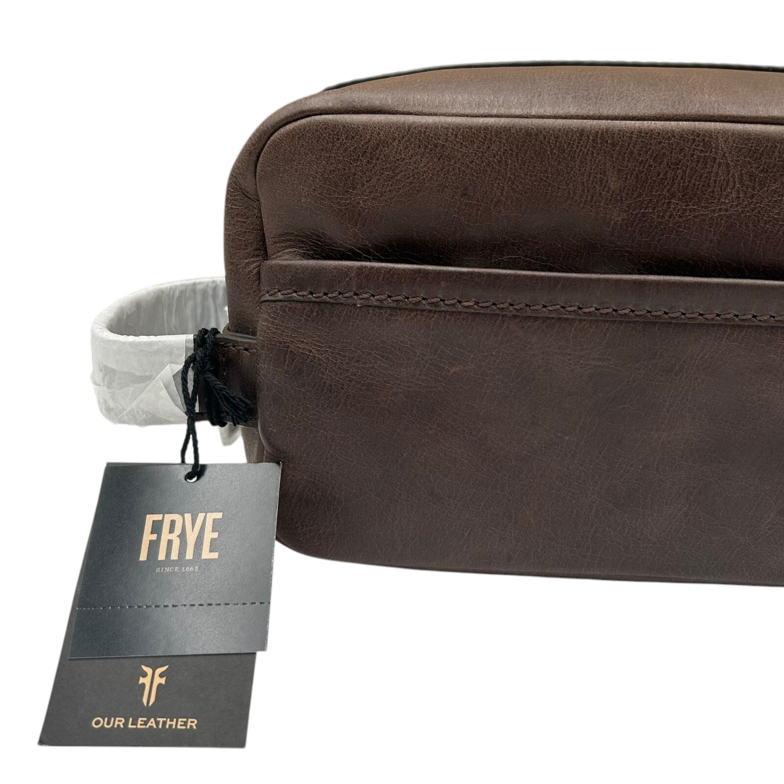 FRYE Men’s Leather Logan Travel Bag Brown Smooth Grained Finish 10.5in W x 5in H