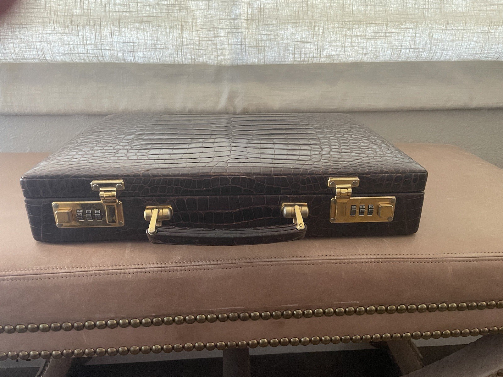 Crocodile attache briefcase