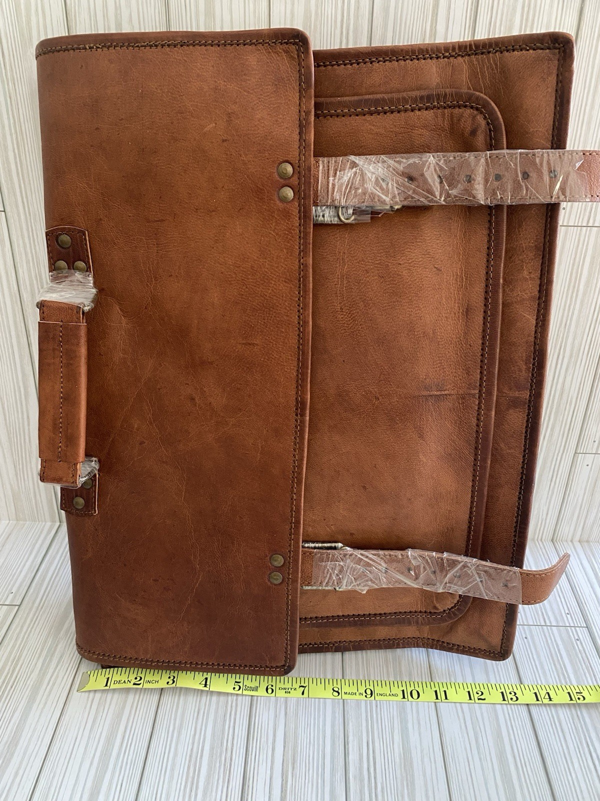 Komal’s Passion Handmade Leather Satchel Laptop Messenger Bag Canvas 18”