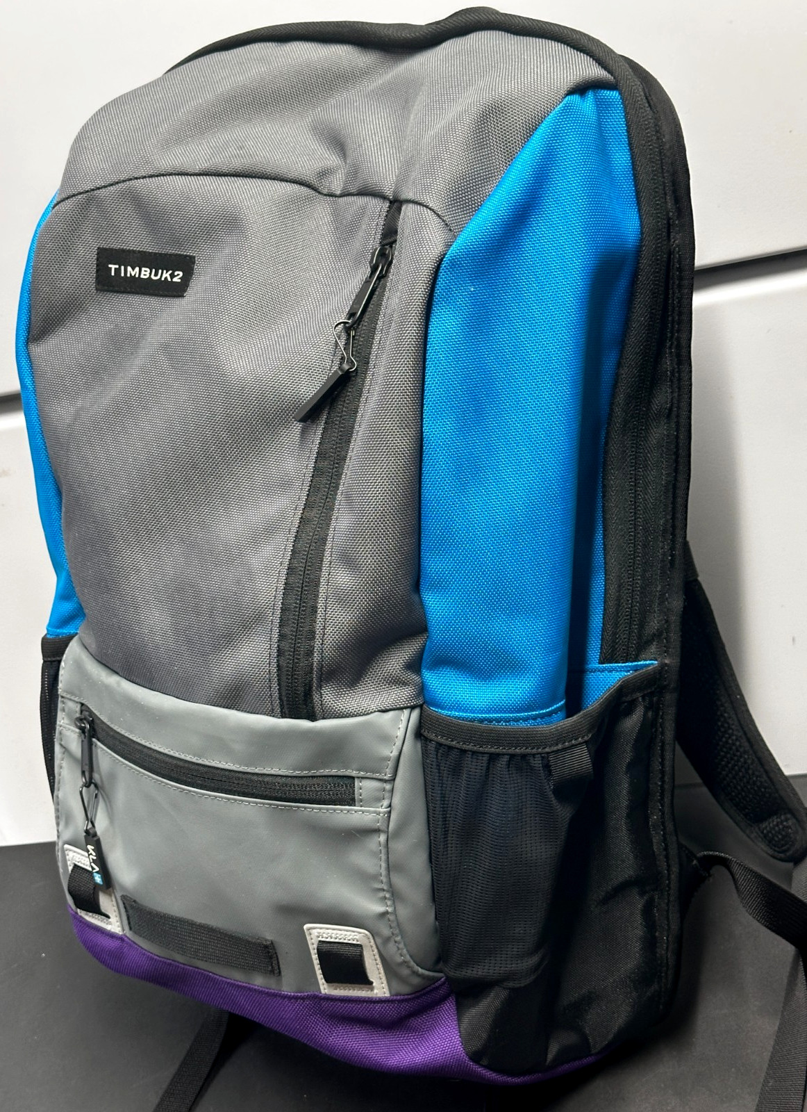 TIMBUK2 Alcatraz Water Resistant Backpack Gray Blue Purple – Used