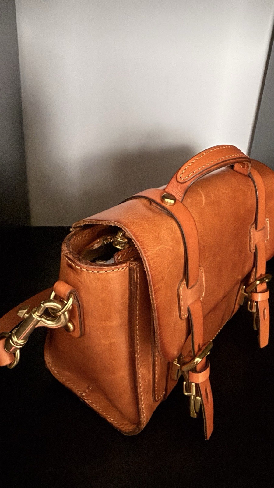 Old Trend Small Pebbled Satchel Top Handle Crossbody Bag Buckle Zip Gold
