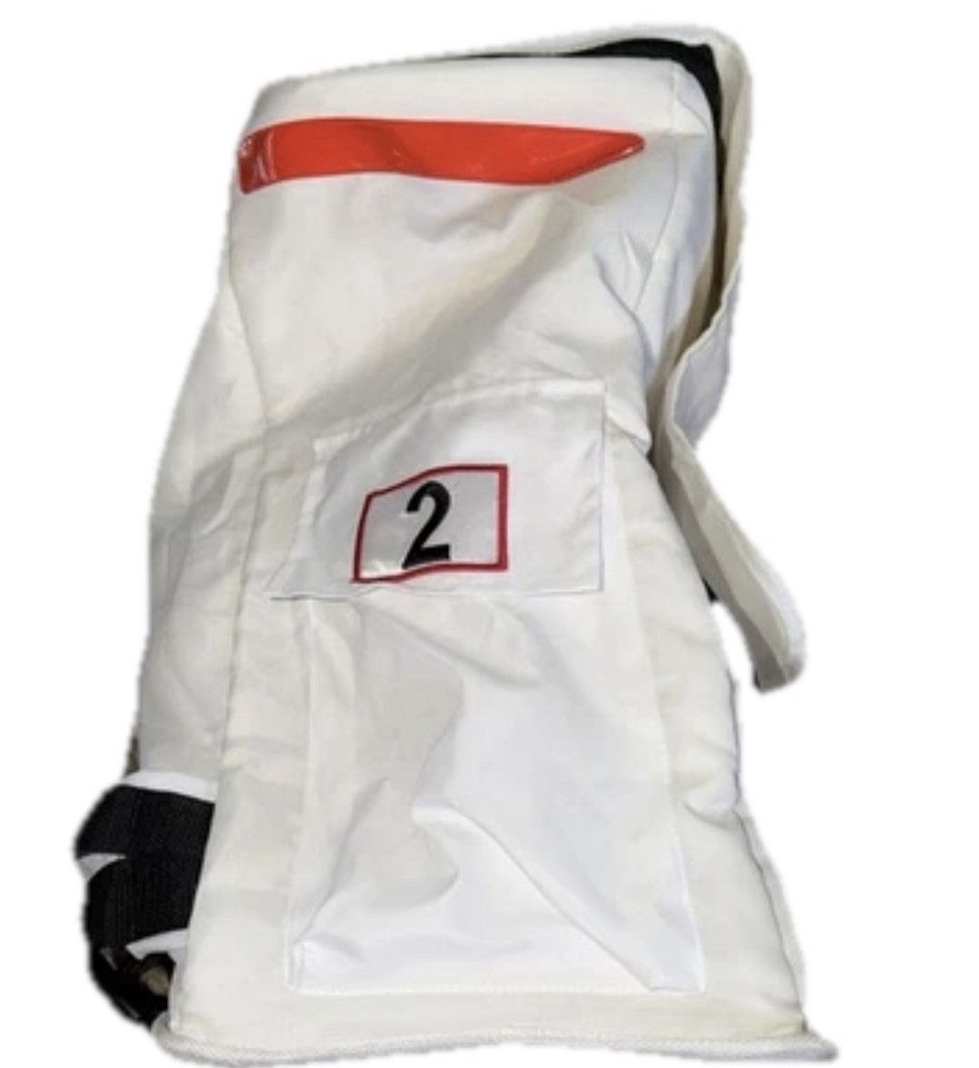 Aeromax Jr. Astronaut Backpack, White, with NASA patches Adults Ft 3 Way Harness