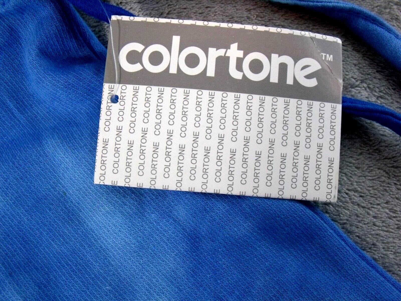Colortone Tie-Dyed Blue Cotton Polyester Fleece Drawstring Backpack 14.5×18 in