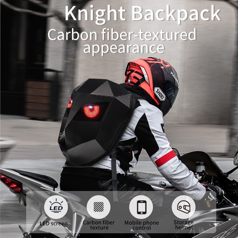 LED Motorcycle Backpack App Control RGB Eye Display Bag 18″ / 46cm Riding Pack