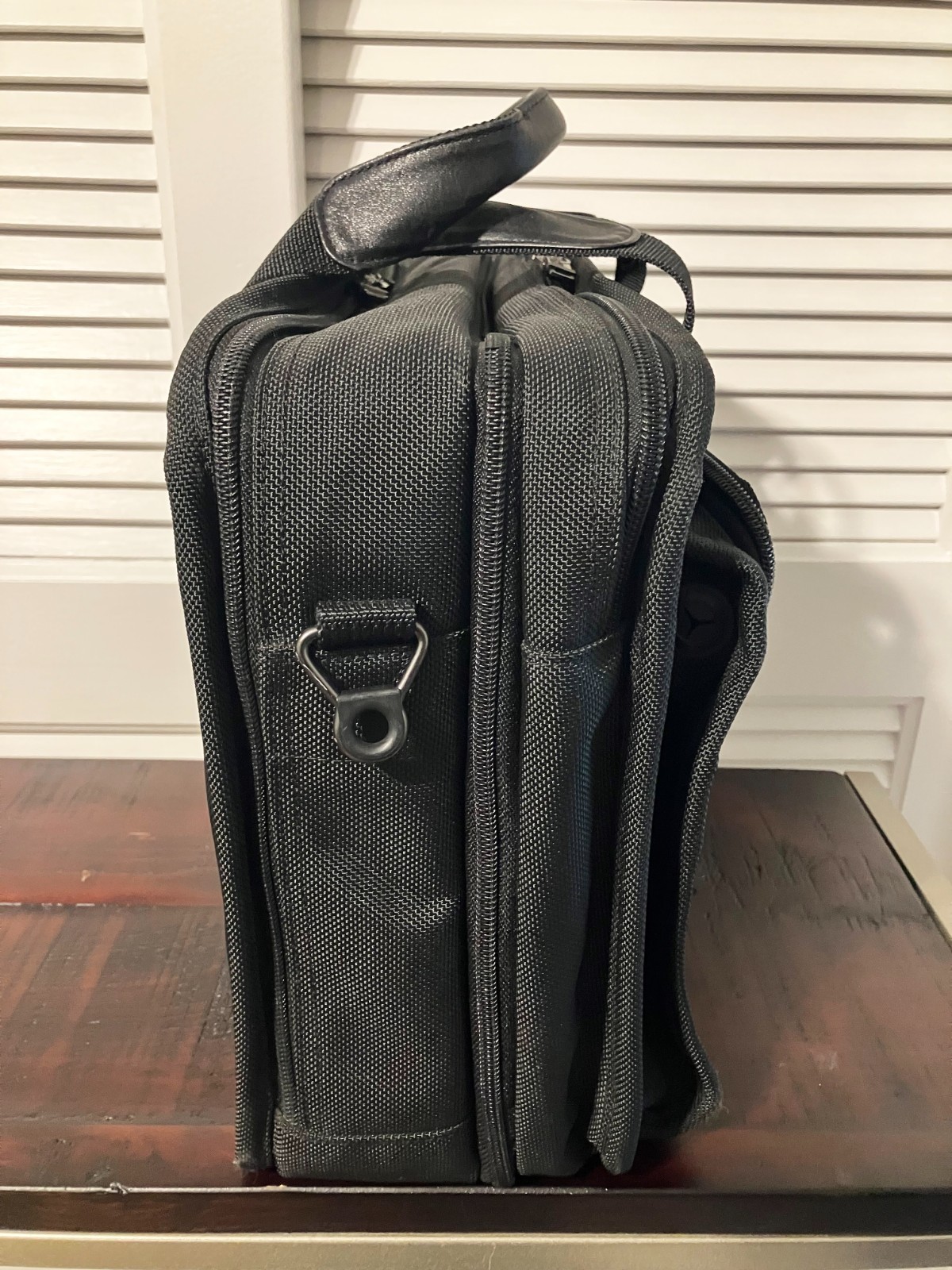 TUMI Alpha Black Ballistic expandable Laptop Business Briefcase 26041D4