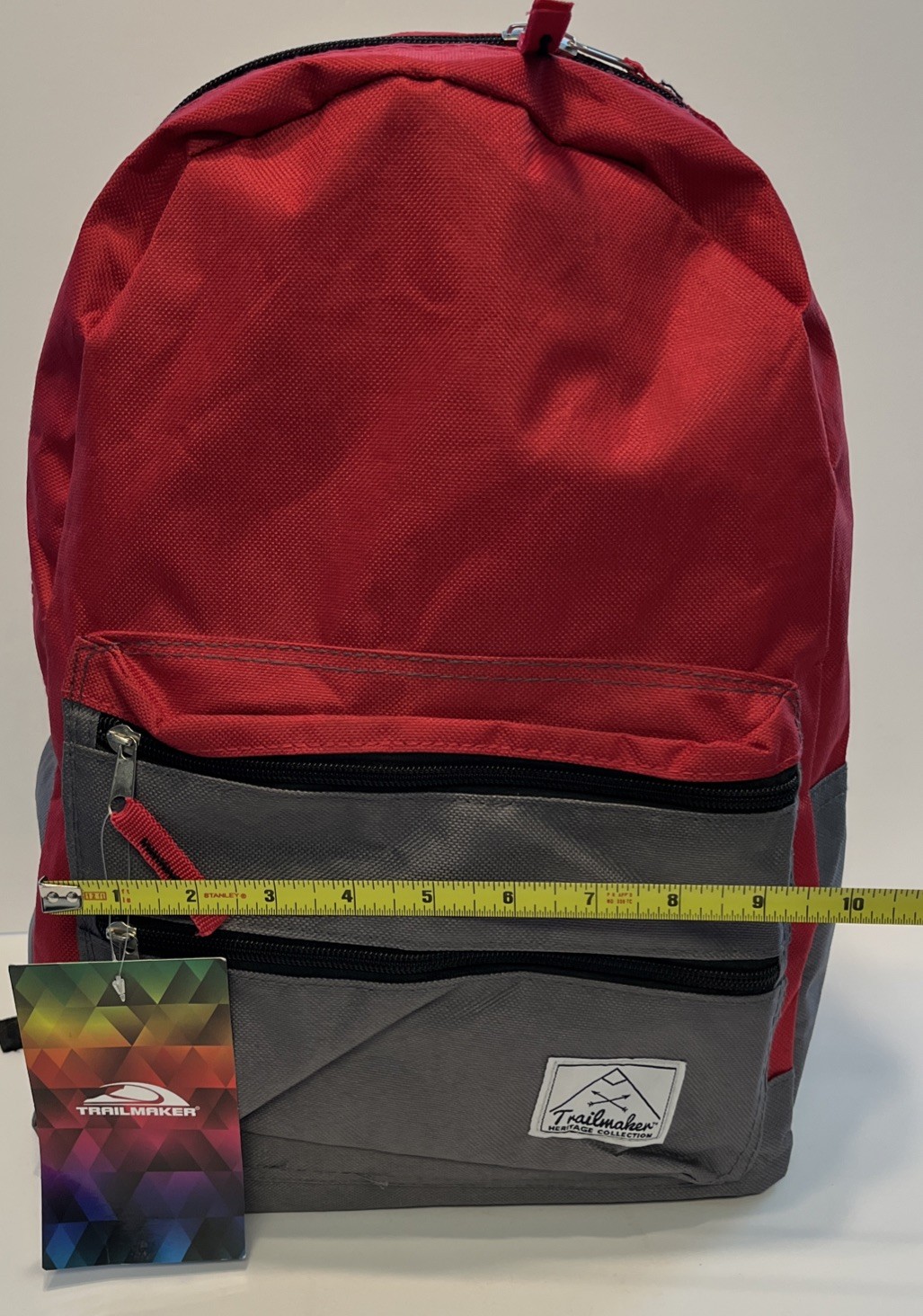 Trailmaker Heritage Collection Backpack 16″ x 10″ Red/Gray/Black NEW