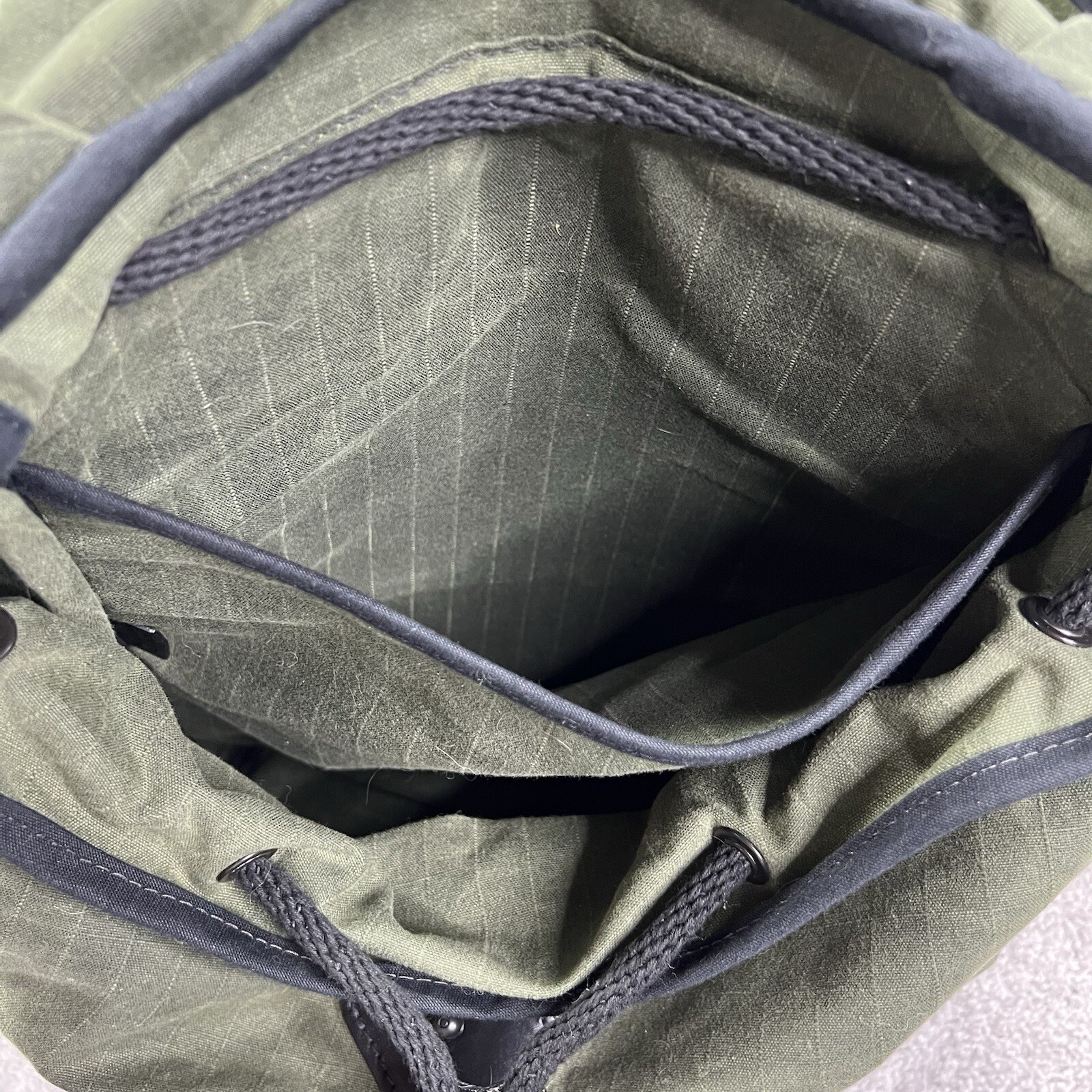 TANNER GOODS Olive Green Fabric Voyager Unisex Backpack Flaw