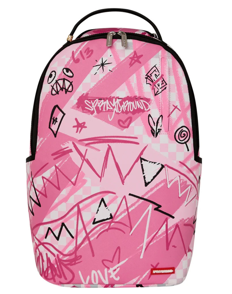 Sprayground BROKEN HEARTS CLUB Backpack🔥New Pink Bookbag Large School Bag
