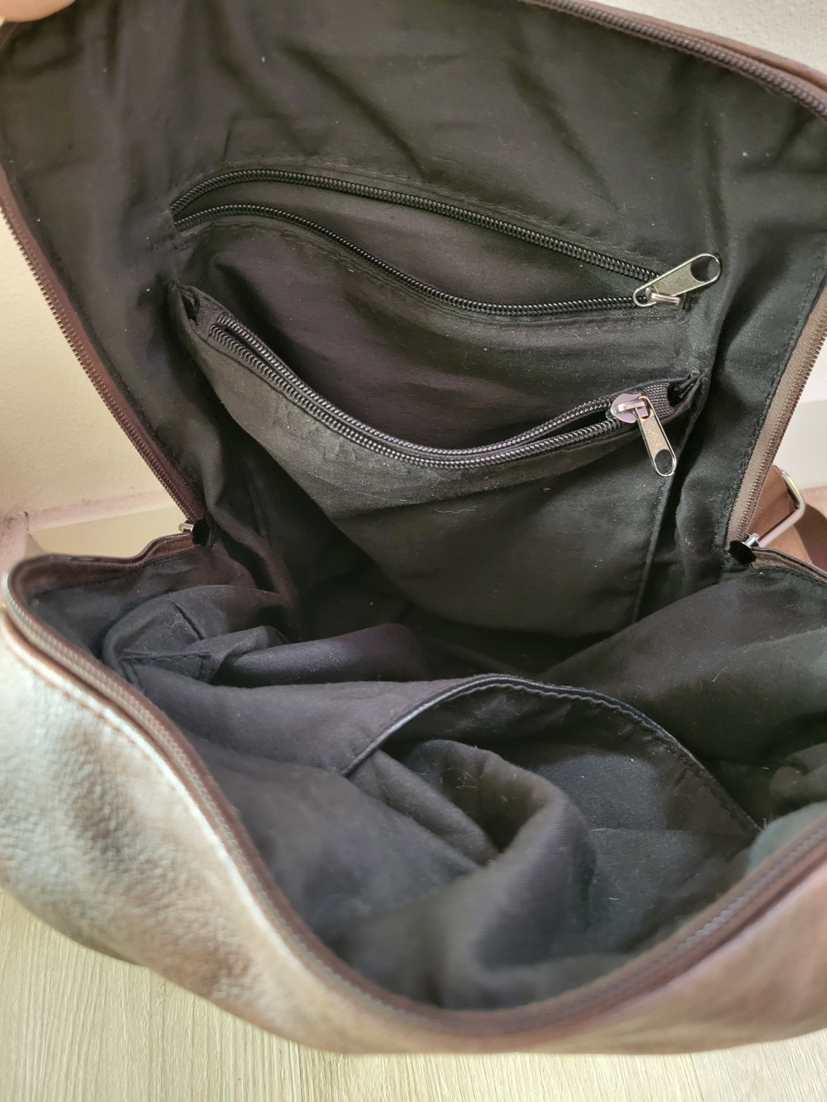 Cluci Brown Men’s Backpack Zip Closure and Adjustable Straps