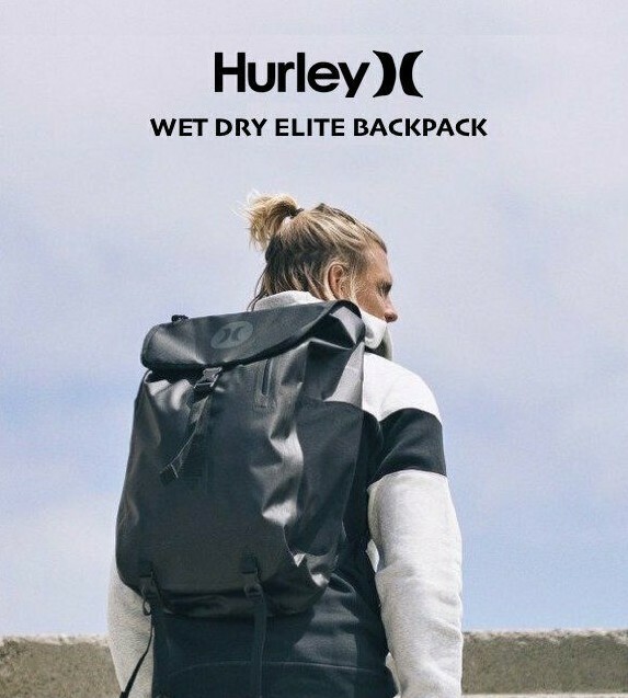 Hurley Wet Dry Elite Backpack Waterproof Travel Beach Water Sports Outdoor Black