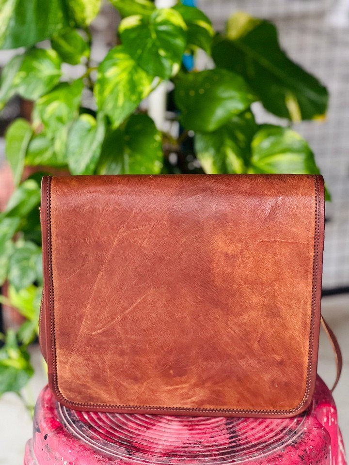 Handmade authentic Leather Laptop Messenger Bag Rare Men’s Briefcase Satchel